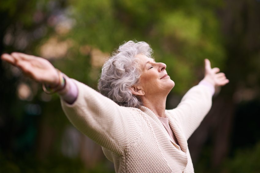 senior woman enjoying the outdoors