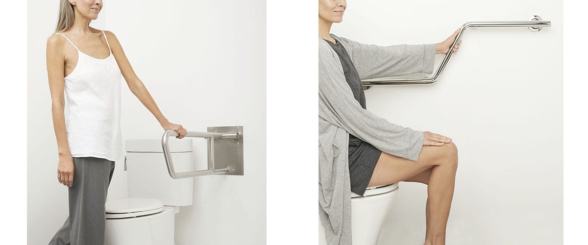 grab bars by the toilet make it easier to sit or stand