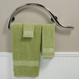 curve grab bar with towel bar