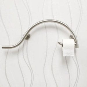 Side of Toilet wave bar with toilet roll holder