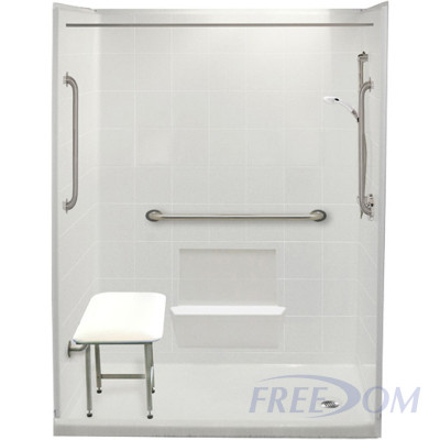60" x 33⅜" Freedom Easy Step Shower, RIGHT Drain