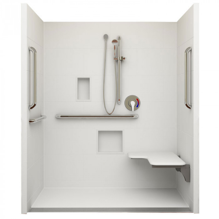 Ada Roll In Shower Linear Trench Drain, Ada Compliant Bathroom With Shower