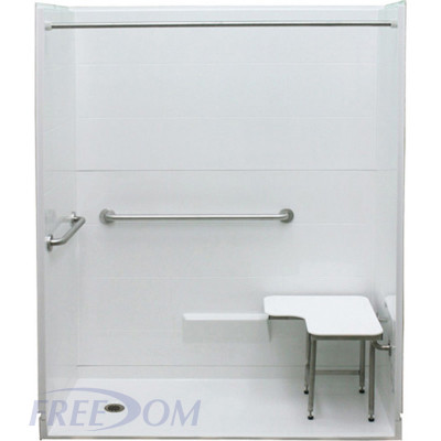 62 7/16" x 32 1/4" Freedom ADA Roll In Shower, LEFT Drain