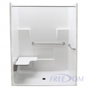63 x 34 inches Freedom ADA Roll In Shower, LEFT Seat