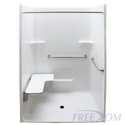 Freedom ADA Roll In Shower, Left Seat, 1 Piece, 63 x 38.5 inches