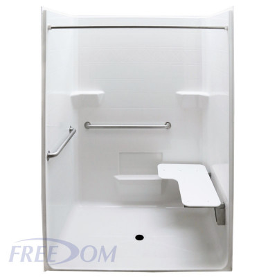 Freedom ADA Roll In Shower, Right Seat, 1 Piece, 63 x 38.5 inches