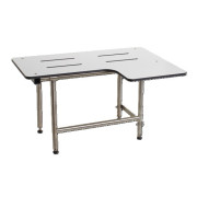 ADA L Shaped Seat, Solid phenolic top with legs, factory installed