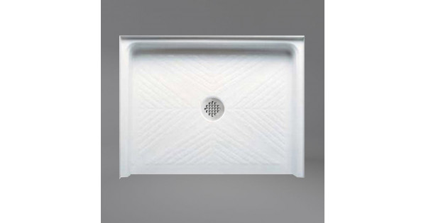 Rainlex 48" W X 36" Single Threshold Shower Pan Base With Side Drain Assembly And Drain Cover Included Non Slip Design Zkoa1528
