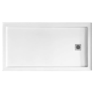 60" x 32" Easy Step Acrylic Shower Pan, Right drain