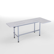 47" x 22.5" folding L shaped shower seat, with legs, factory installed