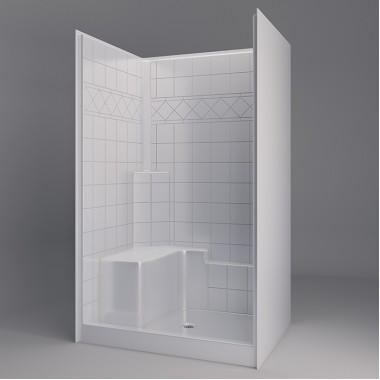 freedom easy step shower, 48 inches, left bench