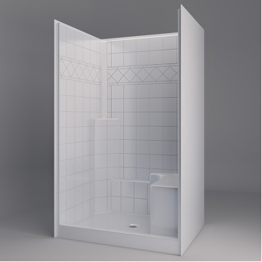 freedom easy step shower with right molded seat, 48 x 37 inches