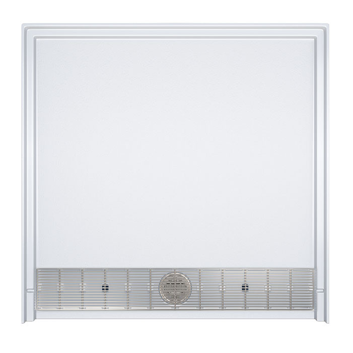 top view of 38 x 38 ADA linear drain shower pan
