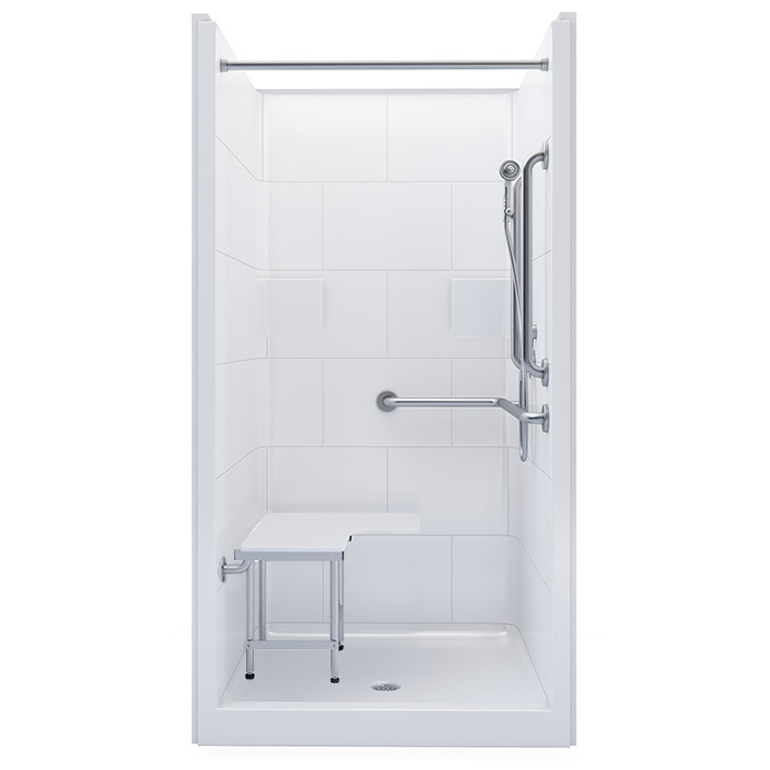 Ansi b shower stall back view