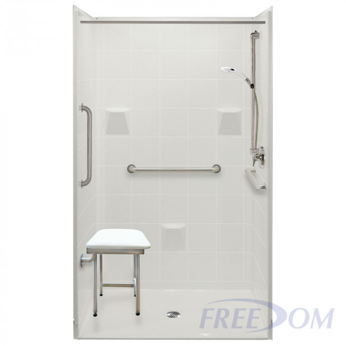 48 X 37 Freedom Walk In Shower Stalls, Tiled Shower Stalls With Seats
