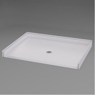48 inch wide Barrier Free Shower Pans, white, 7/8 inch threshold, slip resistant textured floor. 48 inch wide Barrier Free Shower Pans, white, 7/8 inch threshold, slip resistant textured floor.