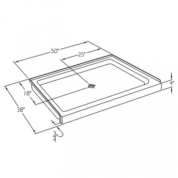 50 x 38 inch Ansi B shower base drawing