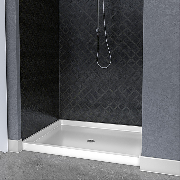 ANSI b shower pan in a bathroom