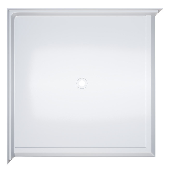 double entry shower pan for a corner