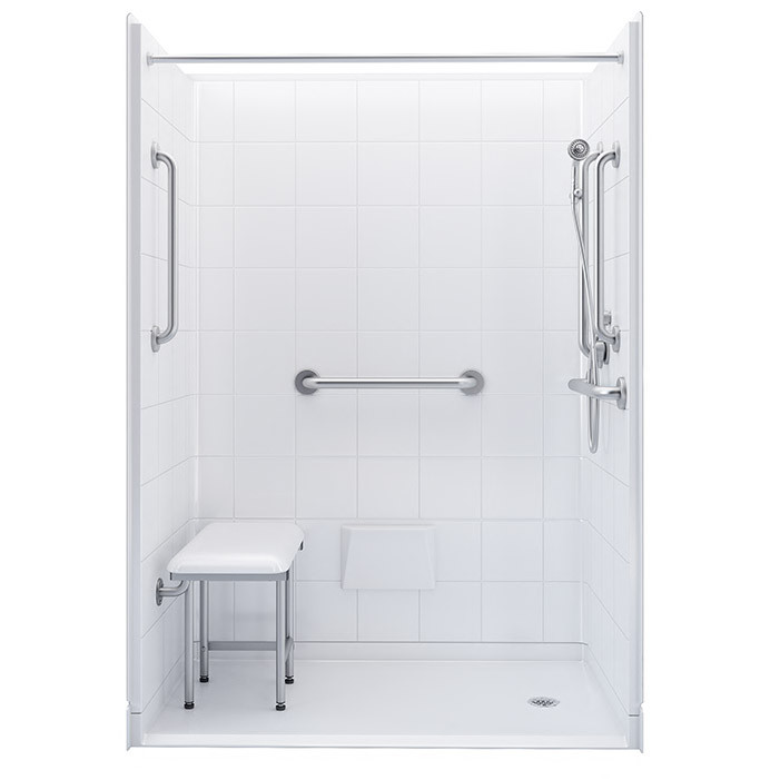 54 inch 5 piece accessible shower with accessories 