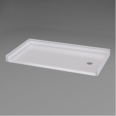 54 by 31 inch Barrier Free Shower Pan, white,1 inch threshold,  right drain, slip-resistant texture 54 by 31 inch Barrier Free Shower Pan, white,1 inch threshold,  right drain, slip-resistant texture