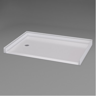 54 by 36 inch Handicapped Accessible Shower Pan, white,1 inch threshold, Left drain, textured floor 54 by 36 inch Handicapped Accessible Shower Pan, white,1 inch threshold, Left drain, textured floor