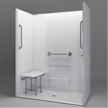 Roll in Shower stall 60 x 31 with grab bars and shower seat Roll in Shower stall 60 x 31 with grab bars and shower seat