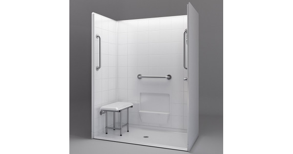 60 x 31 Accessible Shower Center Drain Freedom Showers