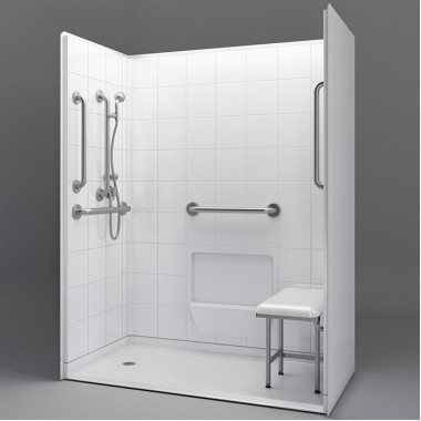 white 60 by 31 inch barrier free showers, 1 inch threshold, Left drain, to replace your bathtub. white 60 by 31 inch barrier free showers, 1 inch threshold, Left drain, to replace your bathtub.