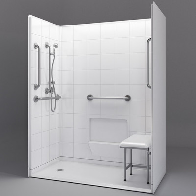 60" x 31" Freedom Accessible Showers, Left Drain