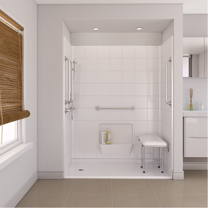 5 piece shower with no curb 