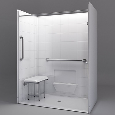 60" x 33⅜" Freedom Accessible Shower, Center Drain