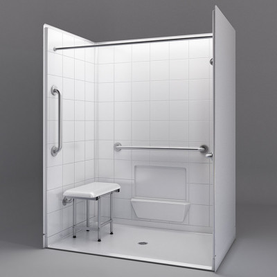 60" x 37" Freedom Accessible Shower, Center Drain