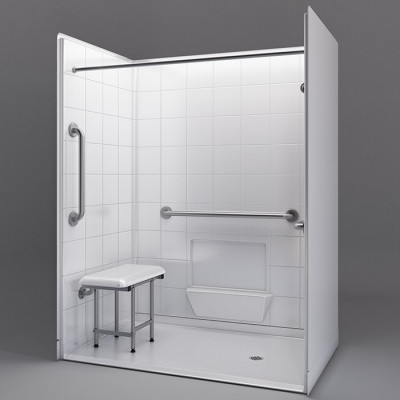 60" x 37" Freedom Accessible Shower, Right Drain
