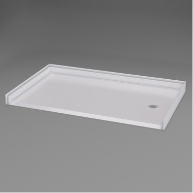 60 x 37 inch Roll In Shower Base, white, Right drain, 1 inch threshold, textured floor 60 x 37 inch Roll In Shower Base, white, Right drain, 1 inch threshold, textured floor