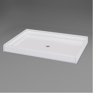 60 x 37 inch fiberglass shower pan center drain