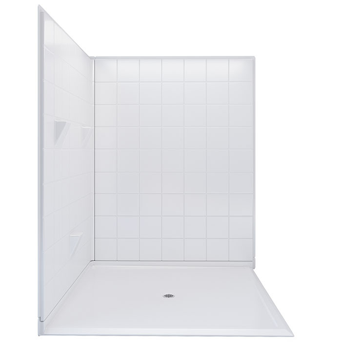 3 piece accessible corner shower 