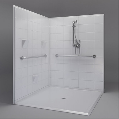 61 x 61 inches Freedom Accessible Corner Shower