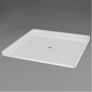 60 x 61 inch large Barrier Free Shower Base, white, Center drain, roll in threshold, textured floor 60 x 61 inch large Barrier Free Shower Base, white, Center drain, roll in threshold, textured floor
