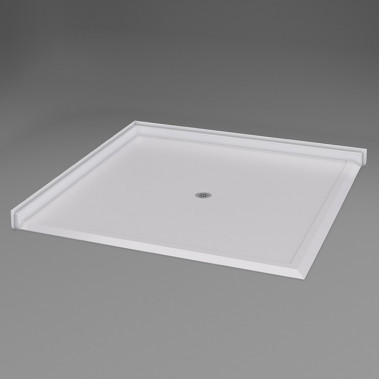 61 x 61 inch large Corner Accessible Shower Pan, white, Center drain, roll in threshold on two sides 61 x 61 inch large Corner Accessible Shower Pan, white, Center drain, roll in threshold on two sides