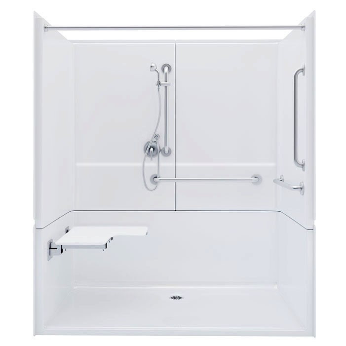 ADA 3 piece shower with left seat
