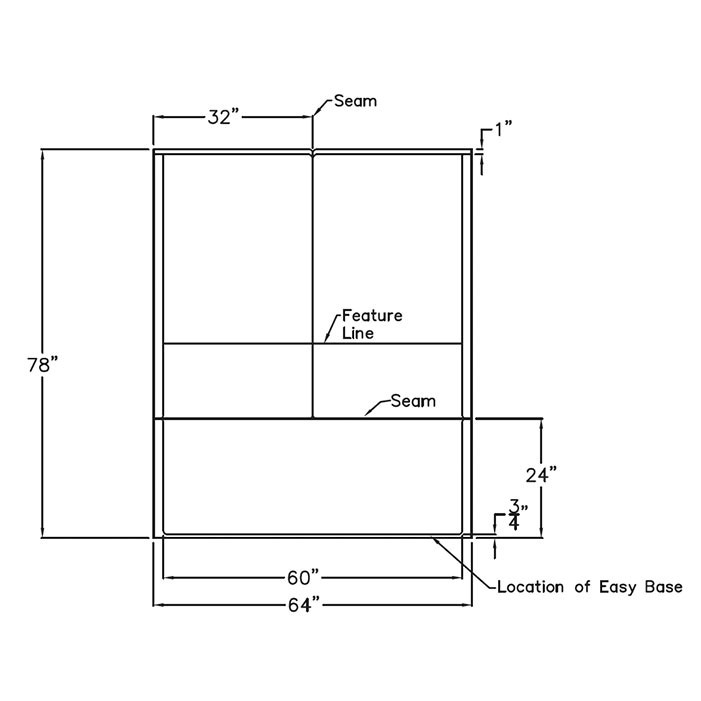 ADA 3 piece shower diagram 