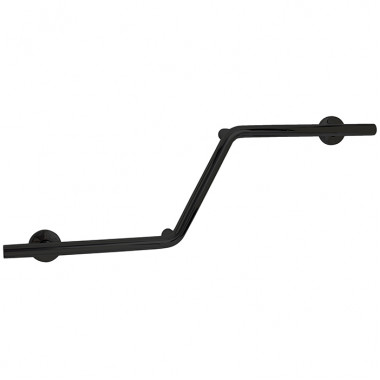 left hand 38 inch zig zag grab bar, matte black finish left hand 38 inch zig zag grab bar, matte black finish