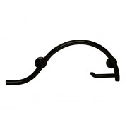 Choose LEFT or RIGHT Piano Curved bar with Toilet Roll Holder, Matte Black 