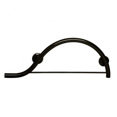 Piano Curved Grab Bar with Towel Bar Matte Black LEFT Piano Curved Grab Bar with Towel Bar Matte Black LEFT