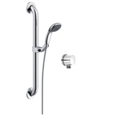height adjustable handheld shower kit with chrome glide bar