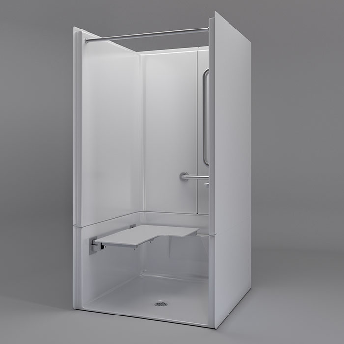 40" x 39" Freedom ADA Transfer Shower (Right Valve Wall)