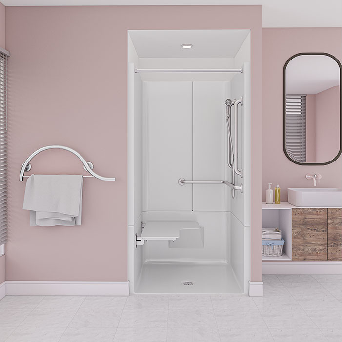 40" x 39" Freedom ADA Transfer Shower (Right Valve Wall)