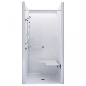 ADA transfer shower stall with ADA compliant accessories