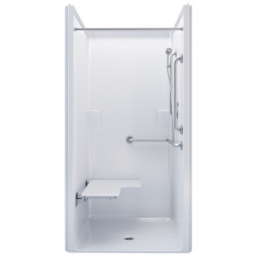ADA transfer shower stall with ADA compliant accessories 